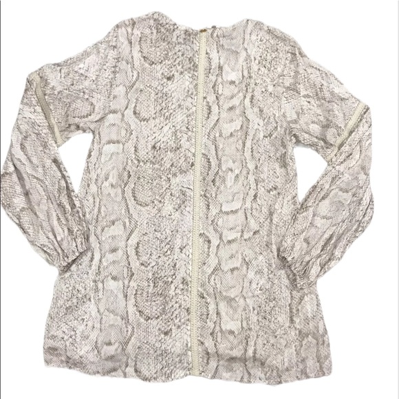 Anthropologie Mini Dress Tunic Coverup Camilla Snake Print Crochet Henley NEW M - Picture 6 of 16